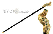 Luxury Peacock with Emerald Swarovski elements - il-marchesato