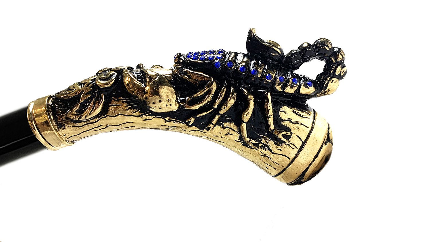 Original Scorpion Handle with Sapphire crystals - IL MARCHESATO LUXURY UMBRELLAS, CANES AND SHOEHORNS