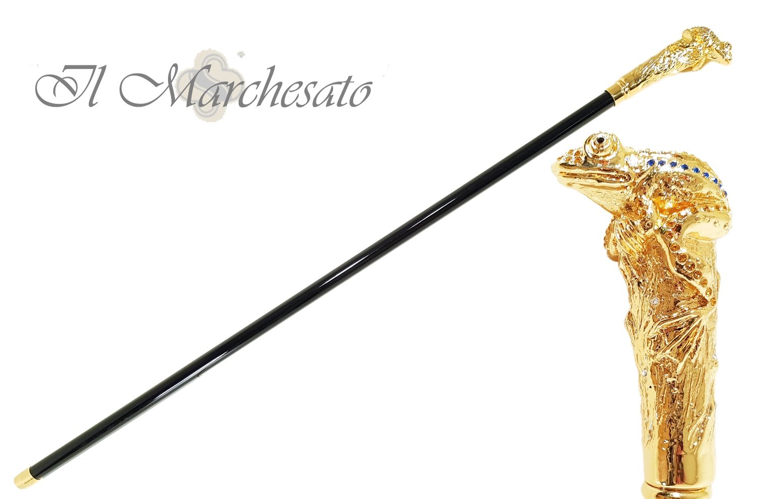 il Marchesato Lux Frog Cane Encrusted with Hundreds Cristals - il-marchesato