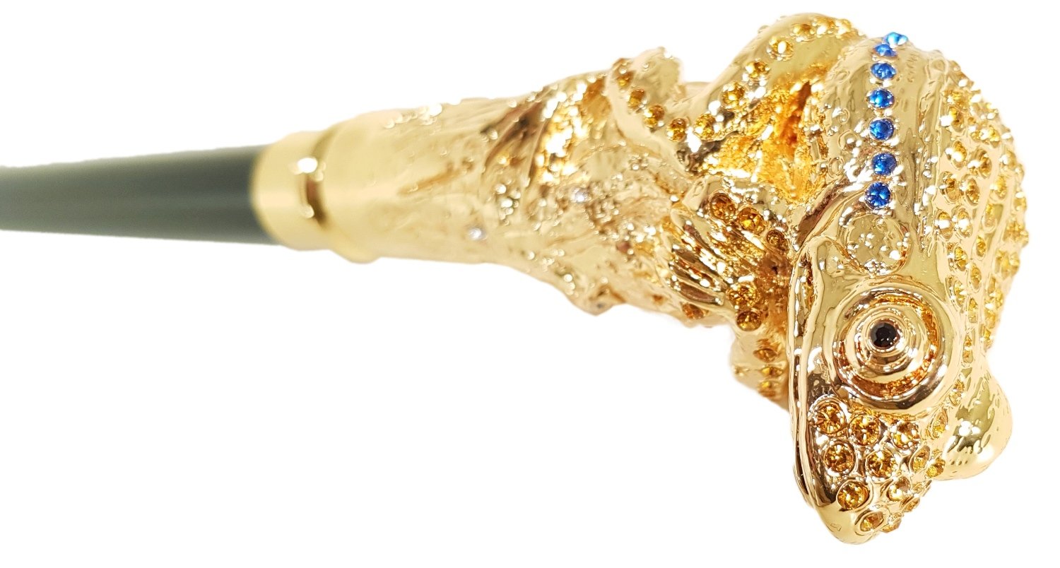 il Marchesato Lux Frog Cane Encrusted with Hundreds Cristals - il-marchesato