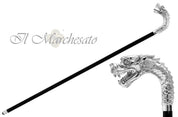Silver plated Dragon cane - il-marchesato