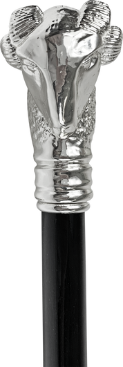 Exclusive Walking stick with Silverplated 925 Ram