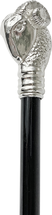 Exclusive Walking stick with Silverplated 925 Ram