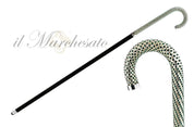 Luxury Walking stick Encrusted with hundreds Green Crystals - IL MARCHESATO LUXURY UMBRELLAS, CANES AND SHOEHORNS