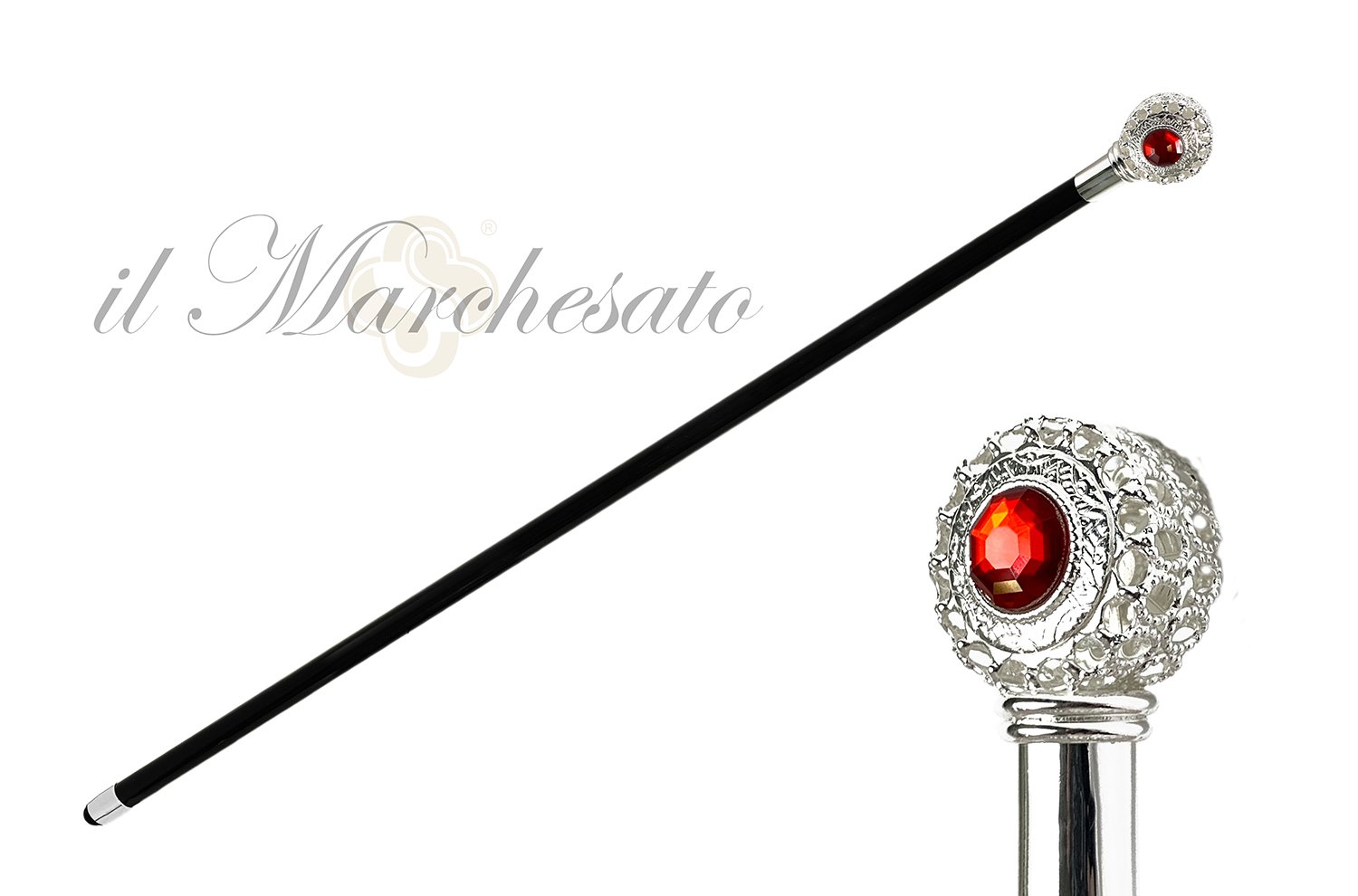 LUXURIOUS WALKING STICK RUBIN STRASS