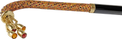 Walking stick Encrusted with multicolor red and orange Crystals