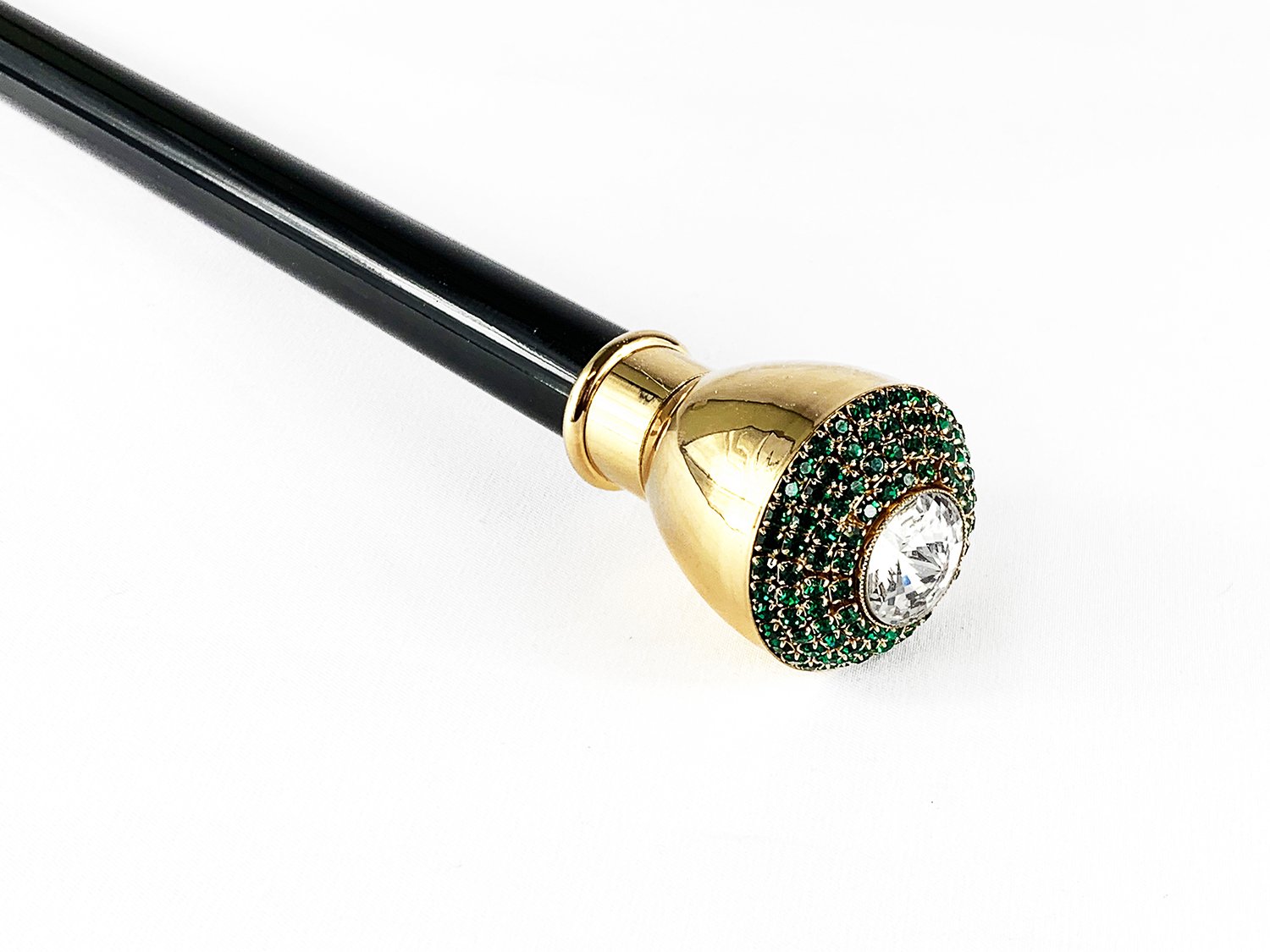 Luxury Walkingstick - Swarovski Crystal Encrusted Knob - IL MARCHESATO LUXURY UMBRELLAS, CANES AND SHOEHORNS