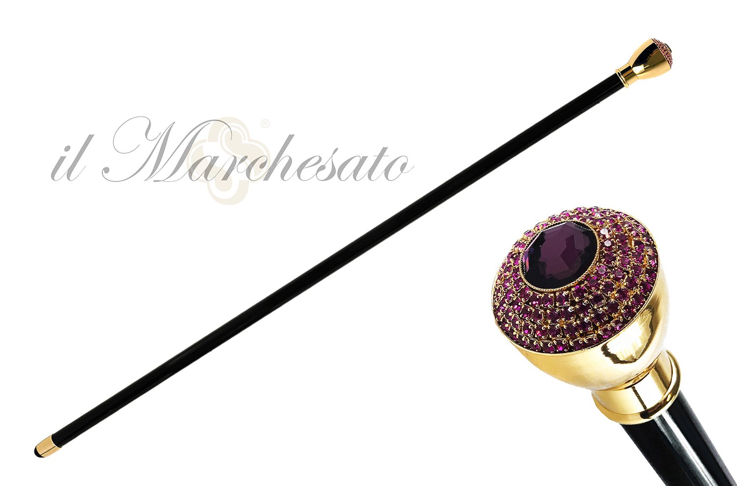 FUCHSIA CRYSTALS CANE