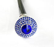 Walking Stick With Stone and Sapphire Color rhinestones - IL MARCHESATO LUXURY UMBRELLAS, CANES AND SHOEHORNS