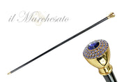 Mylord walking stick embellished with Tanzanite crystals
