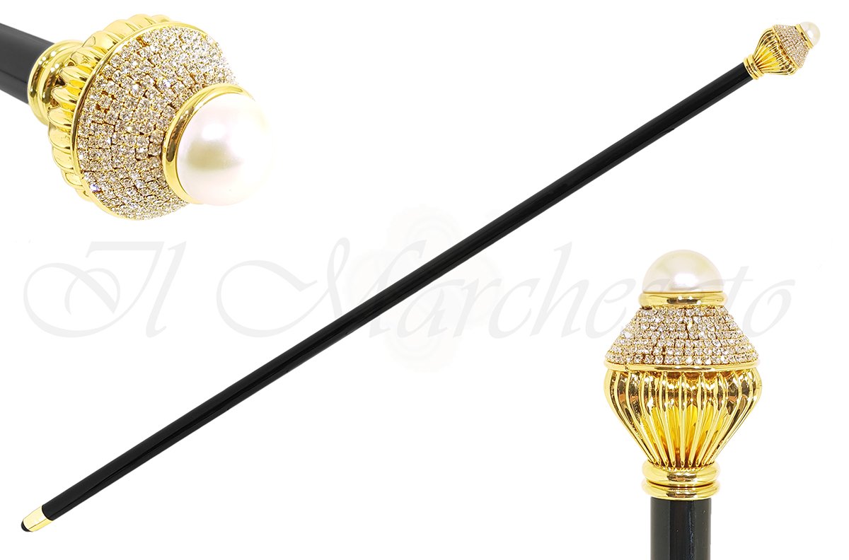 Luxury Walkingsticks - Swarovski Crystal Encrusted Knob - il-marchesato