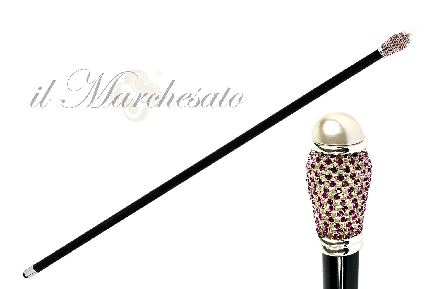 LUXURY FUCHSIA RHINESTONES CANES