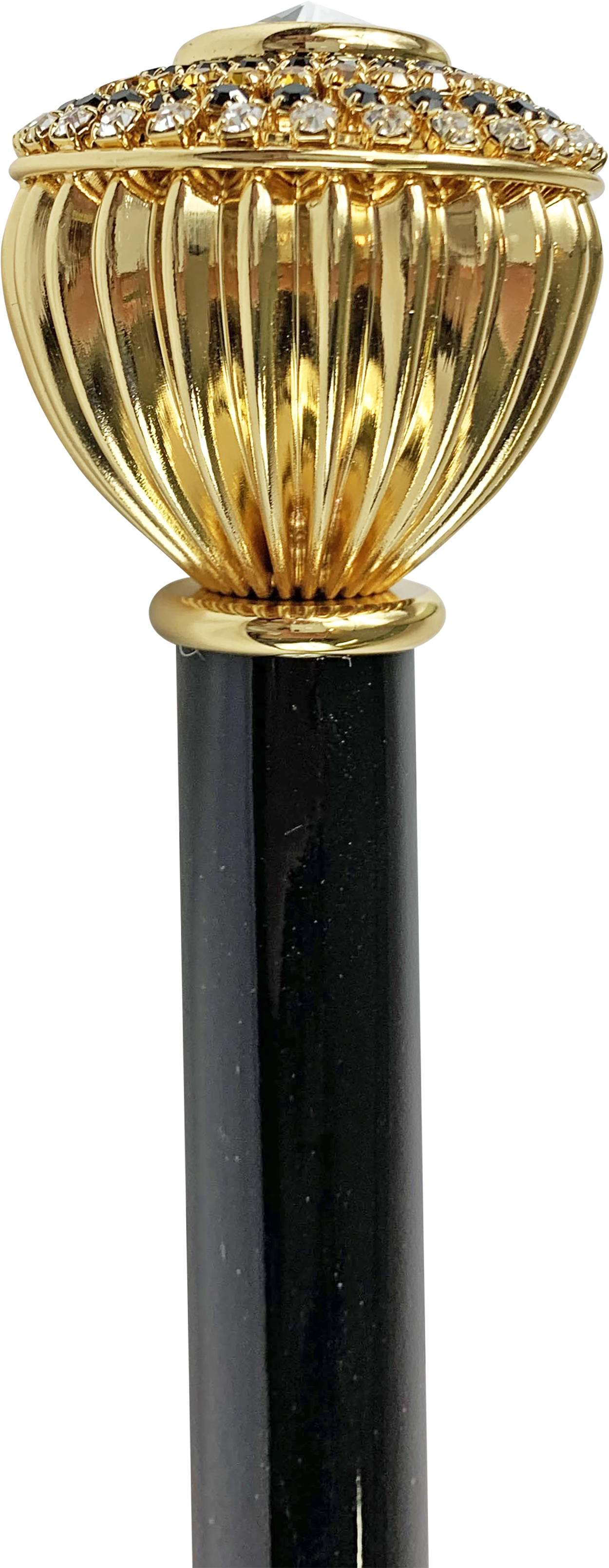 Fine and elegant Walking stick with topaz and black crystals