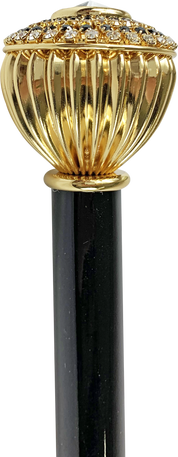 Fine and elegant Walking stick with topaz and black crystals