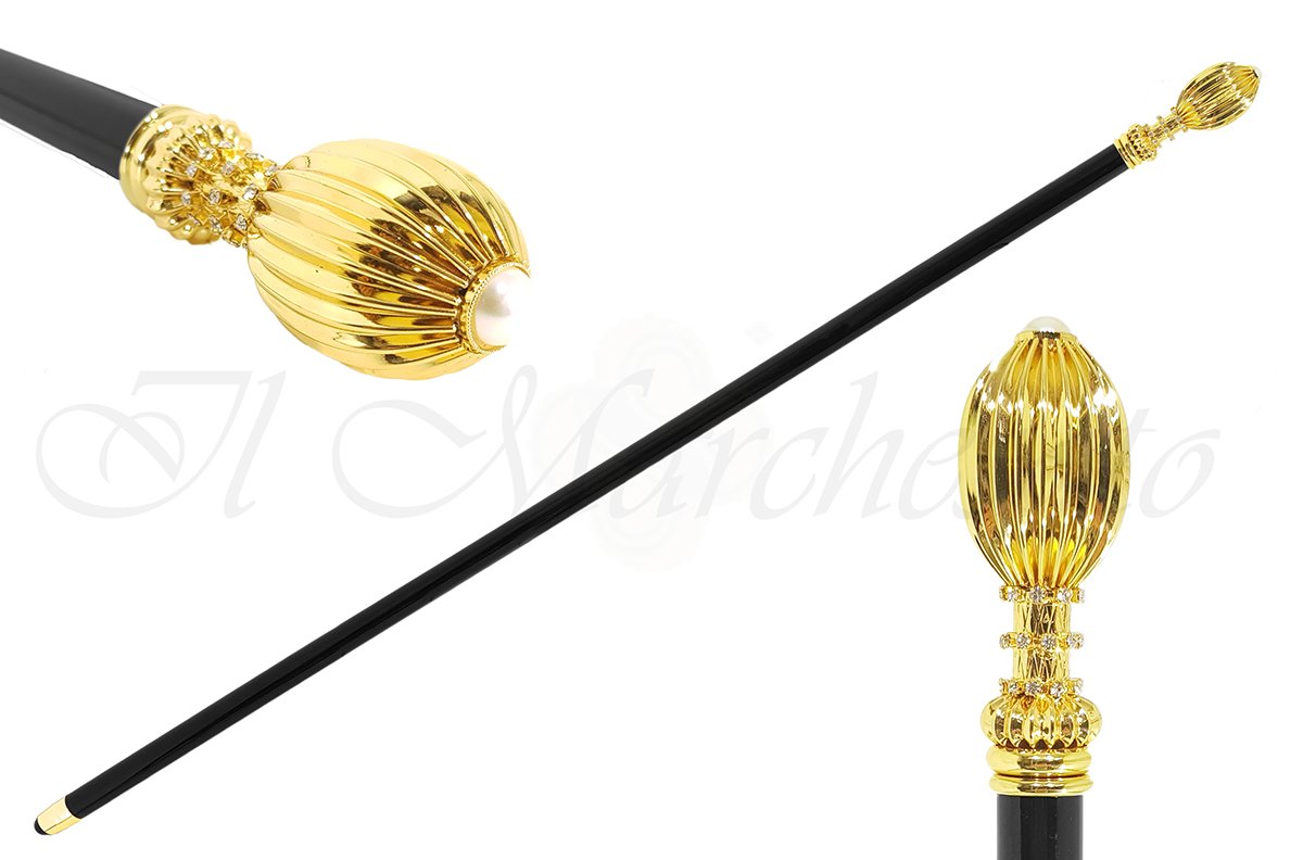 Handmade Walking stick - Crystals and brass - il-marchesato