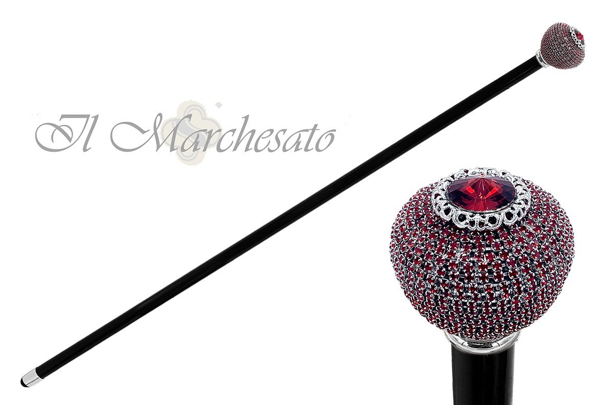 Esteemed round Knob with Siam crystals - il-marchesato