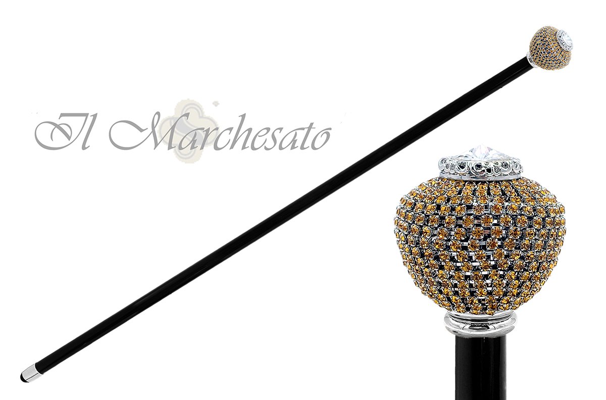 Luxurious round Knob with Topaz crystals - il-marchesato