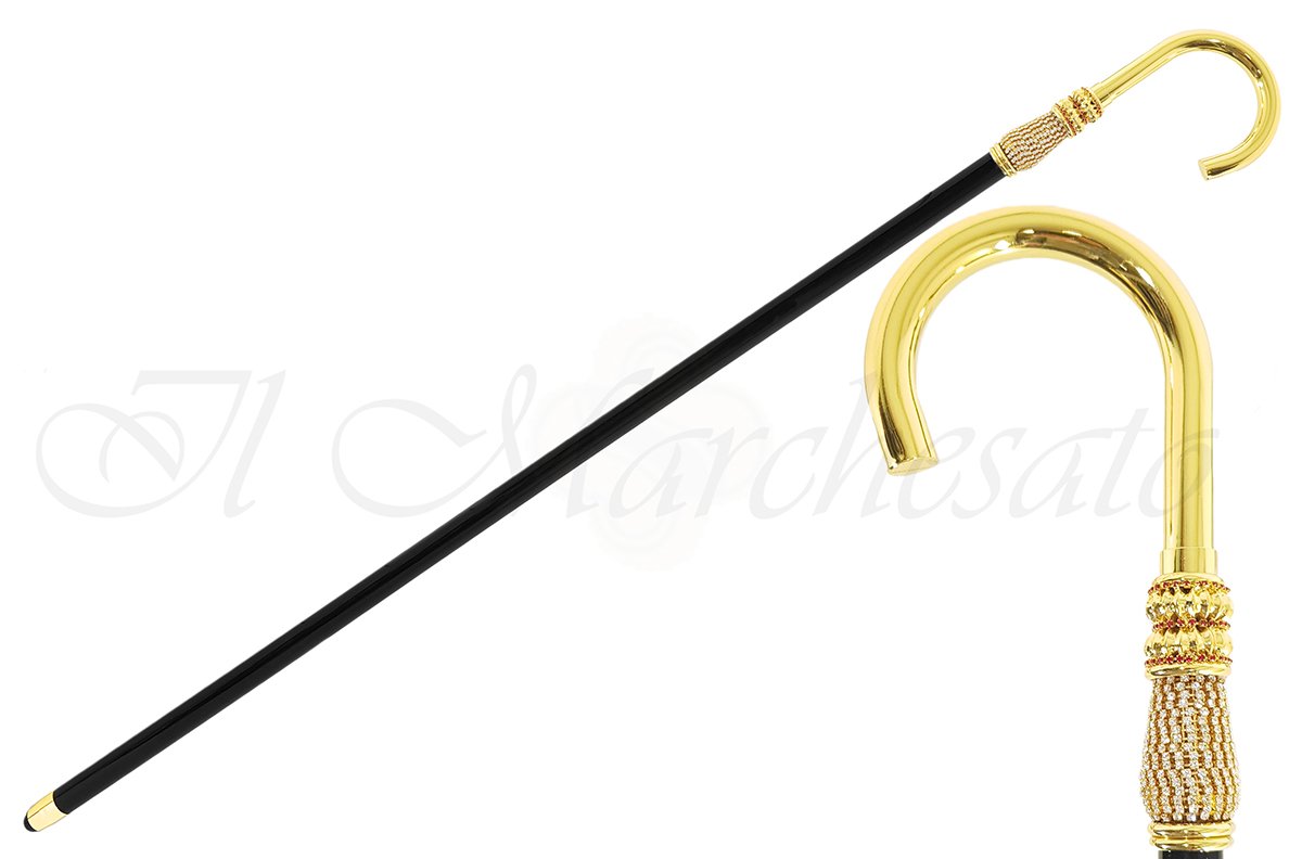 24K Gold plated Luxury Walking stick - il-marchesato