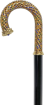Walking cane Encrusted with Multicolor Crystals
