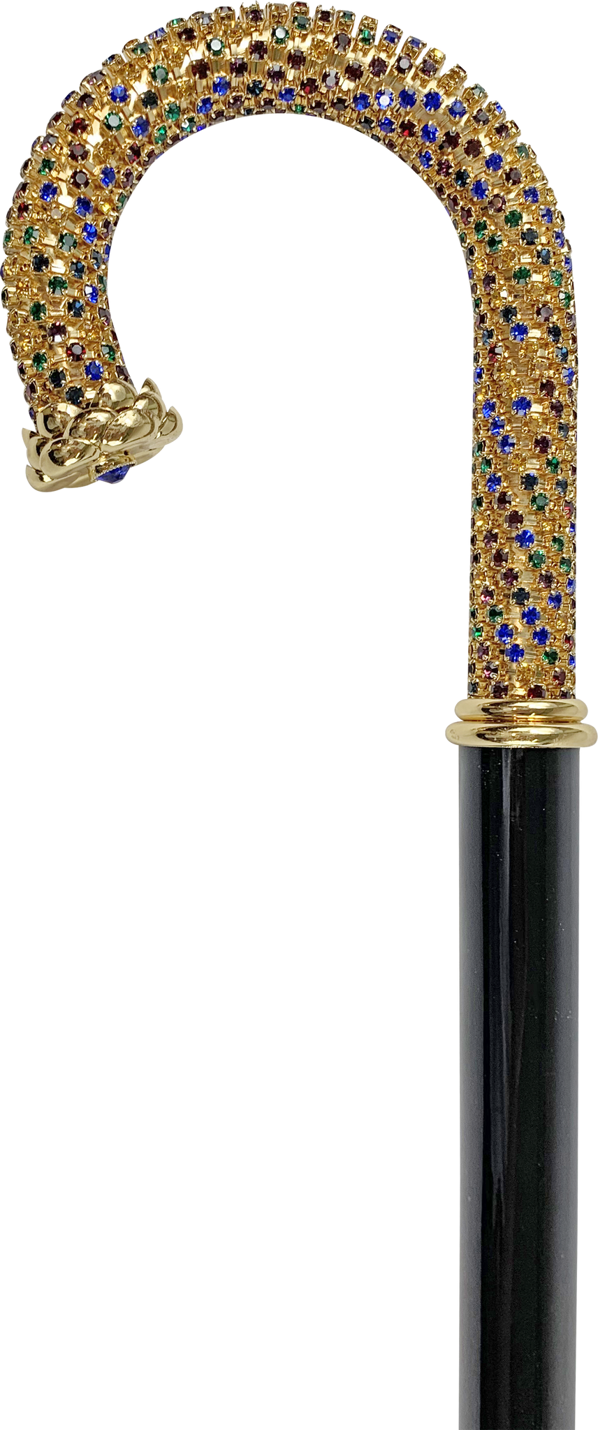 Walking cane Encrusted with Multicolor Crystals