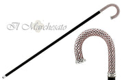 Il Marchesato Bright Walking stick - Siam crystal on silver plated brass - il-marchesato