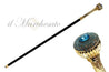 Elegant Walking Stick With Aquamarine - IL MARCHESATO LUXURY UMBRELLAS, CANES AND SHOEHORNS