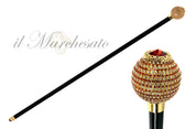 RED CRYSTALS ENCRUSTED WALKING STICK