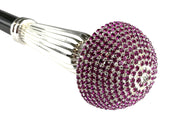 Luxurious Collectible Walking Stick - Fuchsia Crystals - IL MARCHESATO LUXURY UMBRELLAS, CANES AND SHOEHORNS