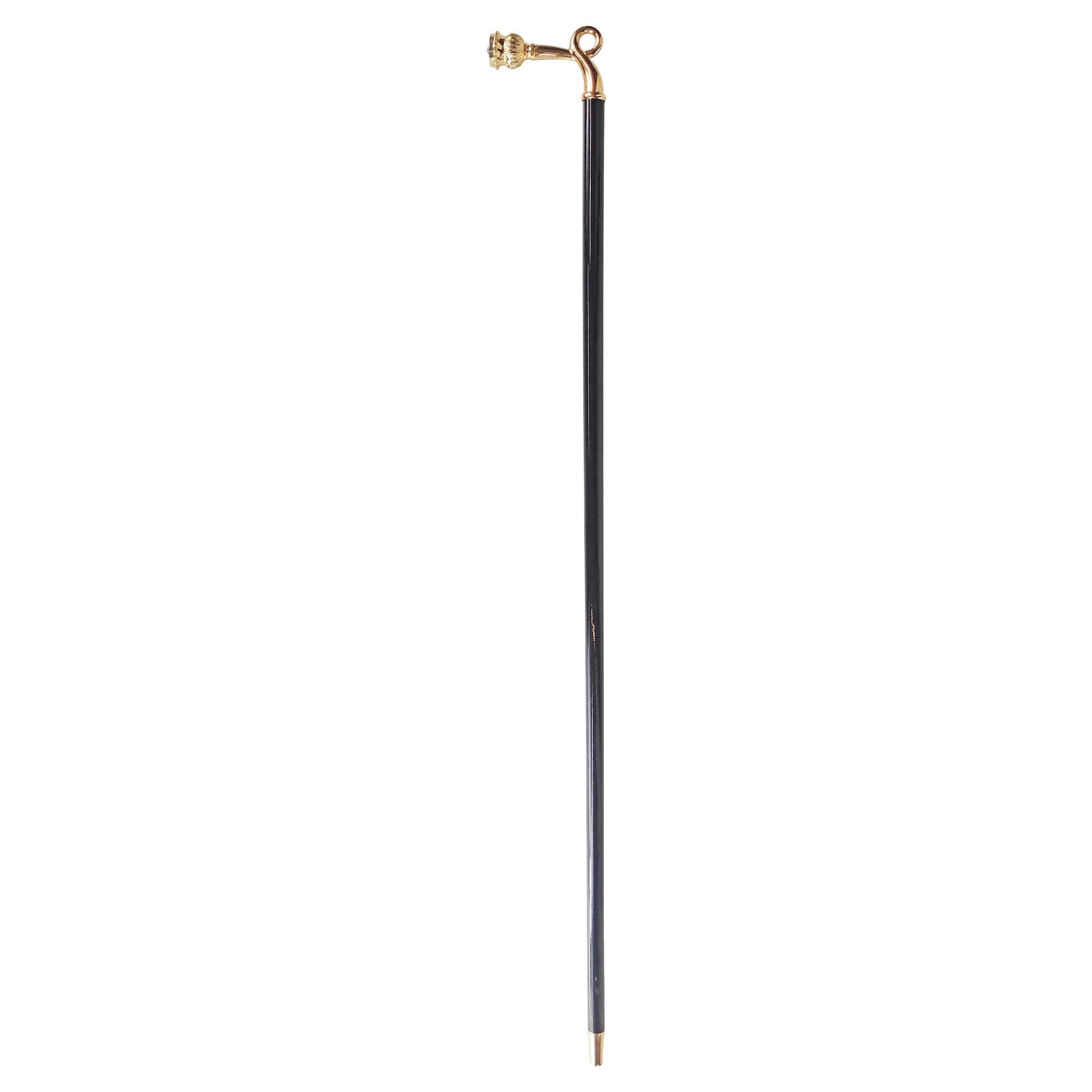 Walking stick - Sturdy gold plated 24K brass handle