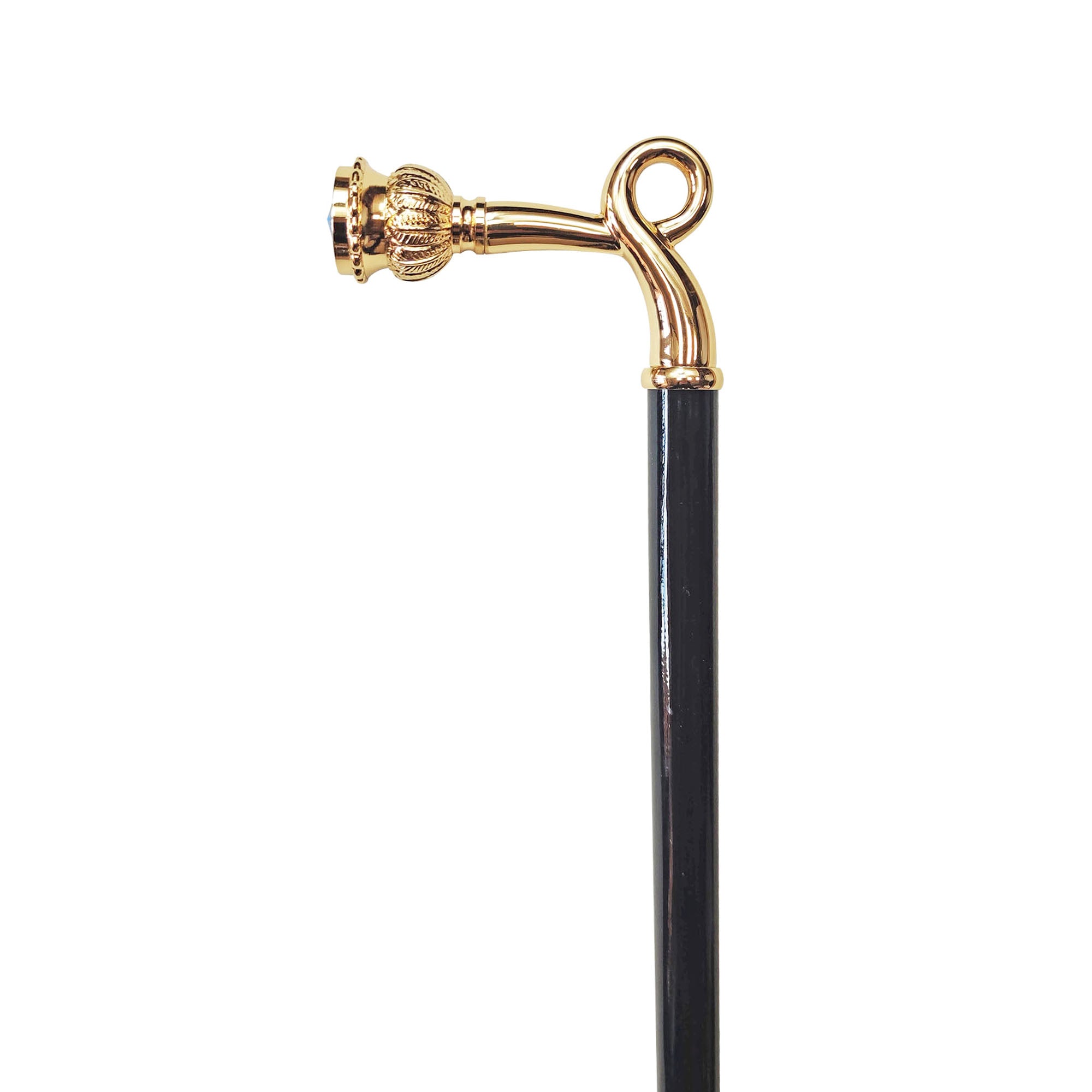 Walking stick - Sturdy gold plated 24K brass handle