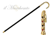 Goldplated brass Handle - Luxury canes for men - IL MARCHESATO LUXURY UMBRELLAS, CANES AND SHOEHORNS