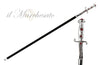 Walking stick with silverplated Sword handle - IL MARCHESATO LUXURY UMBRELLAS, CANES AND SHOEHORNS