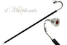 Curved Walking cane in silver-plated brass - IL MARCHESATO LUXURY UMBRELLAS, CANES AND SHOEHORNS