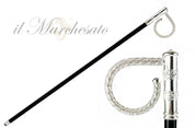 Beauty Walking stick with crystals - Silver-plated 925 - IL MARCHESATO LUXURY UMBRELLAS, CANES AND SHOEHORNS