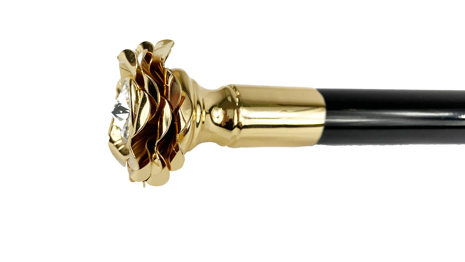 Walking Stick with Rose in golden brass – ilMarchesato - Luxury Umbrellas,  Canes and Shoehorns