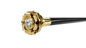 Walking Stick with Rose in golden brass