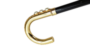 Goldplated Curved Walking-stick with Pearls
