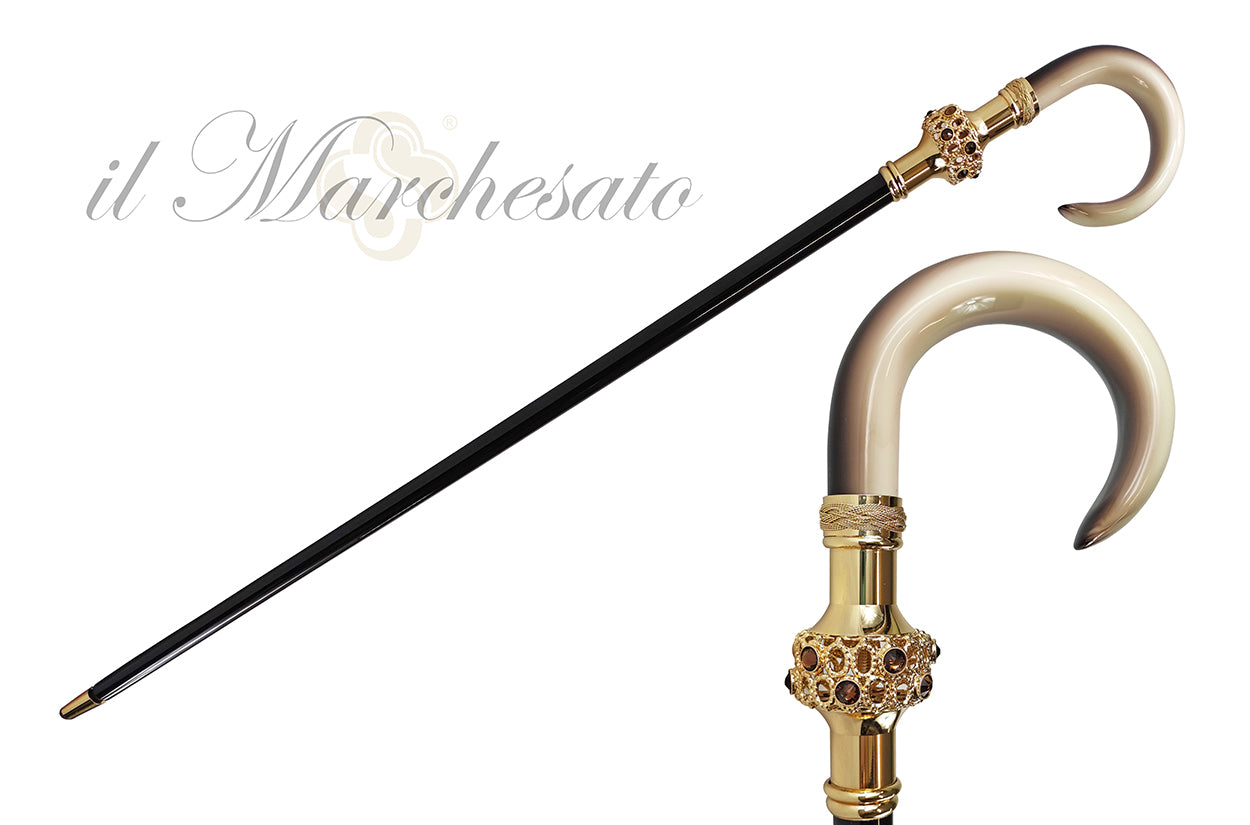 Exclusive cane with crystals and two-tone handle