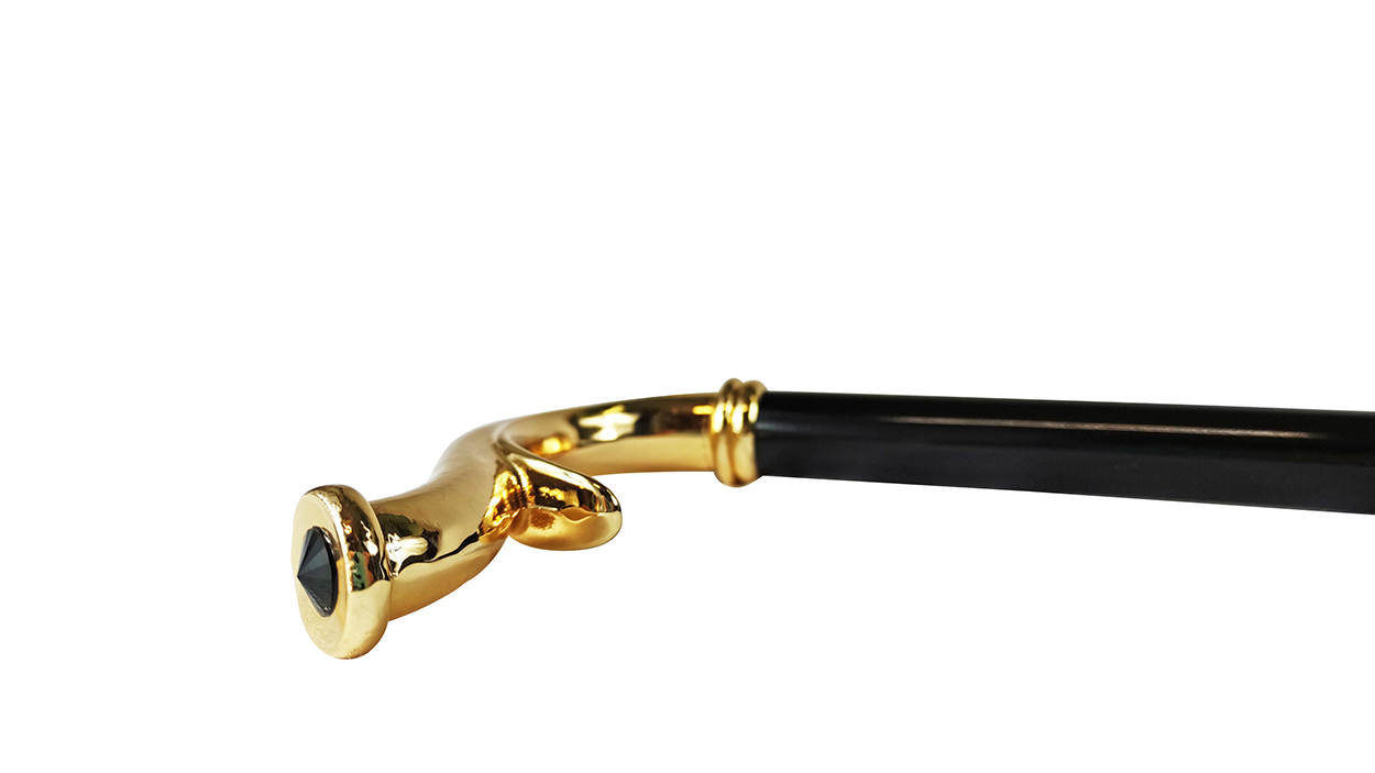 Elegant Walking stick - Brass 24k goldplated