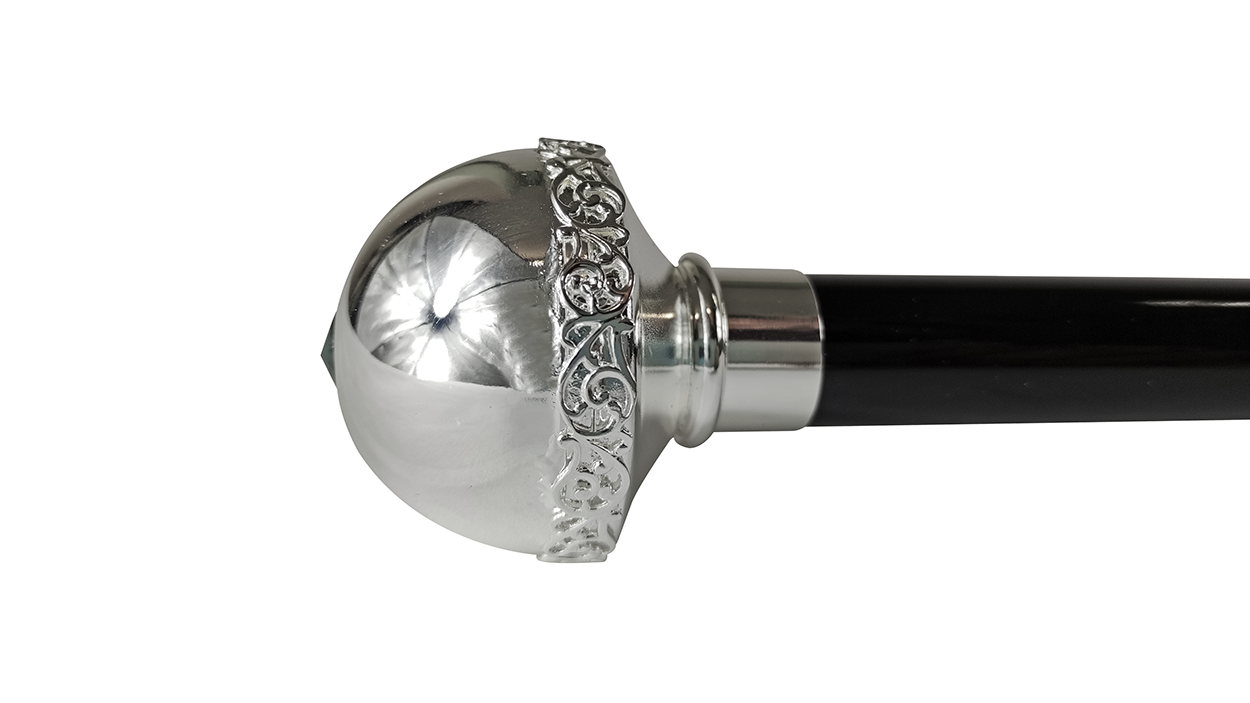 Bastone elegante con pomolo placcato argento