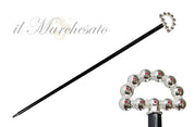 bright walking stick with spheres and crystals