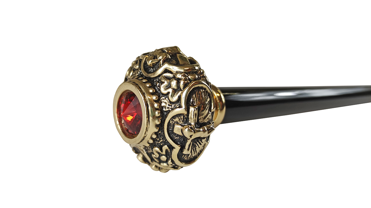 Golden knob with Red crystal