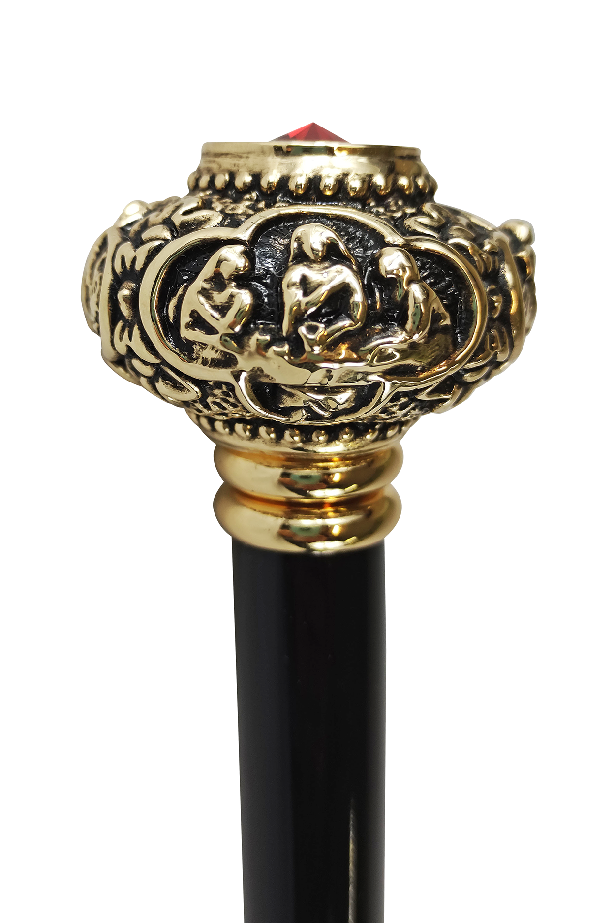 Golden knob with Red crystal
