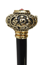 Golden knob with Red crystal