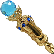Wonderful mylord walking cane with big Aqua crystal