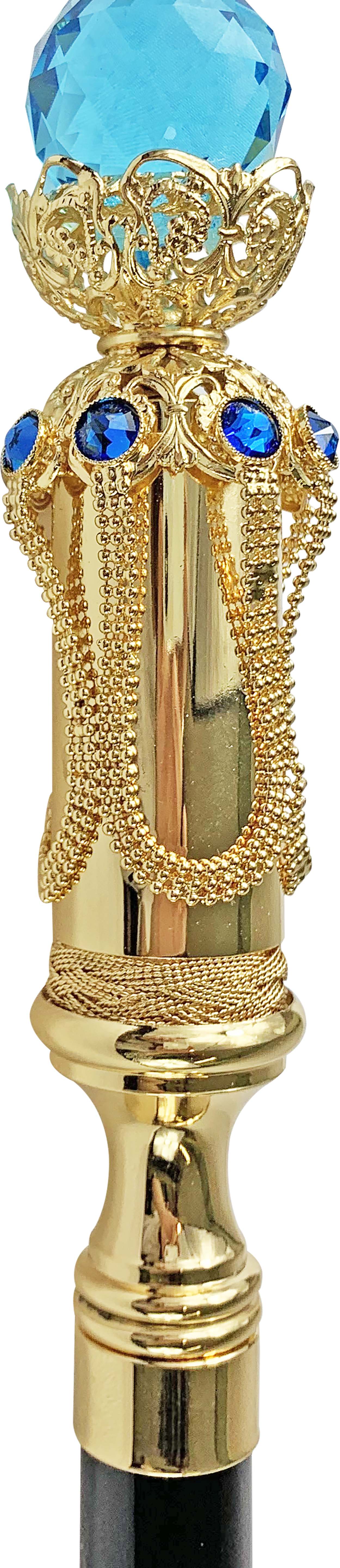 Wonderful mylord walking cane with big Aqua crystal