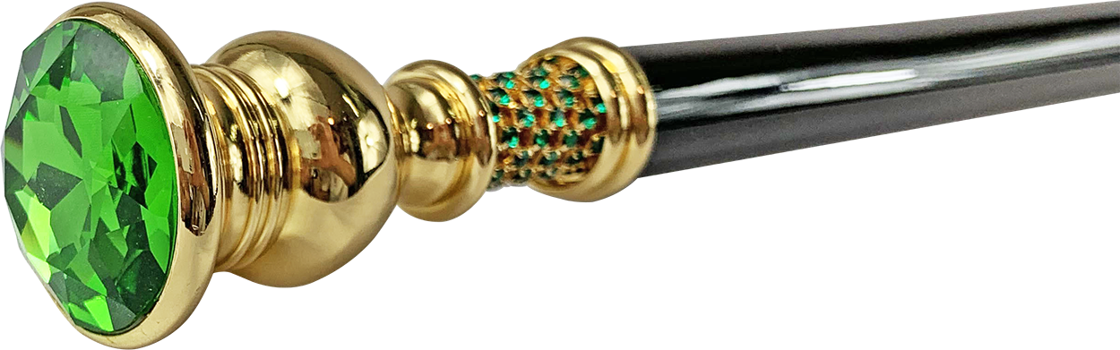 Milord Cane with big emerald crystal