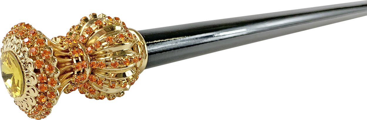 Handmade milord Cane with Orange crystals