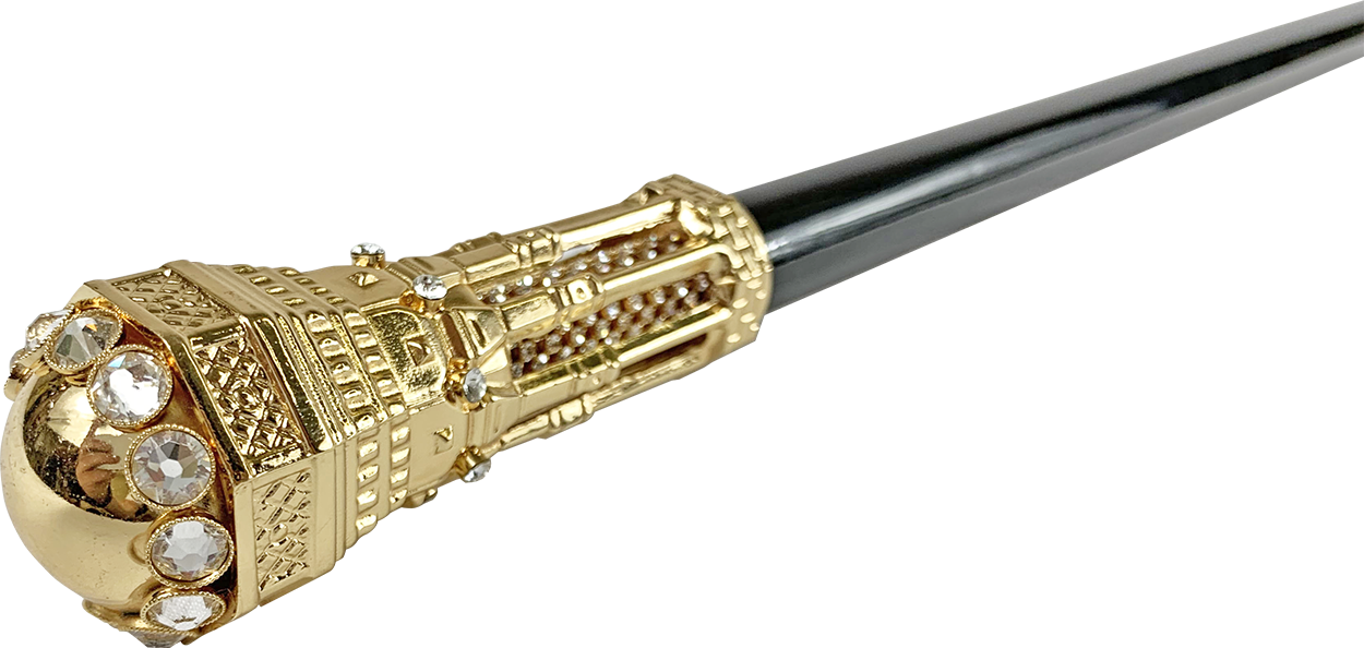 Tower walking stick with white crystals