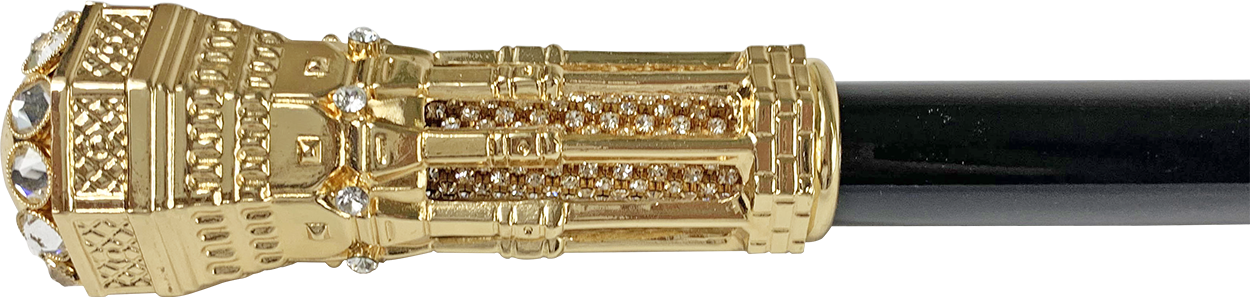 Tower walking stick with white crystals